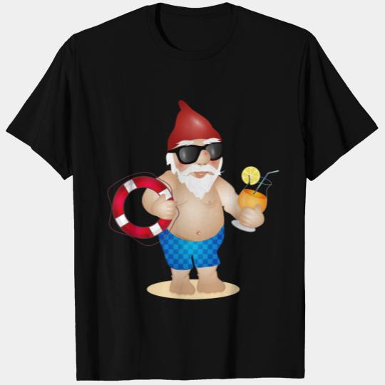 Garden gnome with swimming trunks and lifebuoy T Shirts