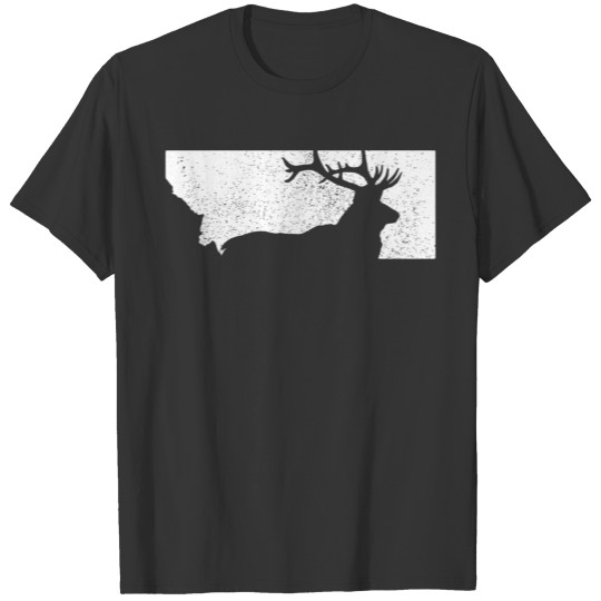 Montana Map Elk Hunting Hunter Gift T-shirt