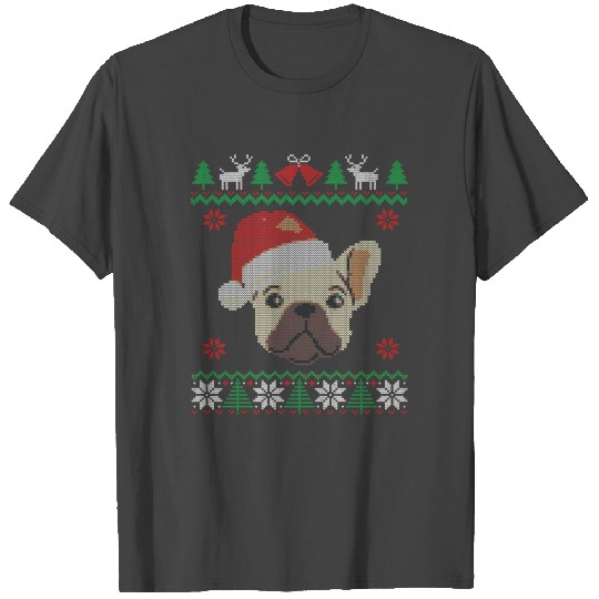 French Bulldog Santa Ugly Christmas Holiday Dog T Shirts