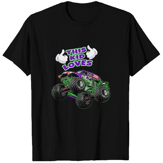 This kid loves Grave Digger Monster jam T Shirts