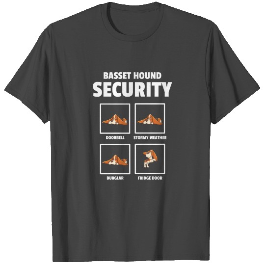 Basset Hound Funny Security Dog Basset Hound T Shirts