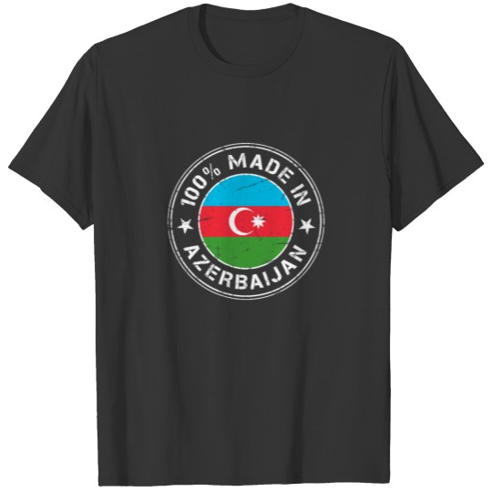 Azerbaijan Caucasus flag stamp T-shirt