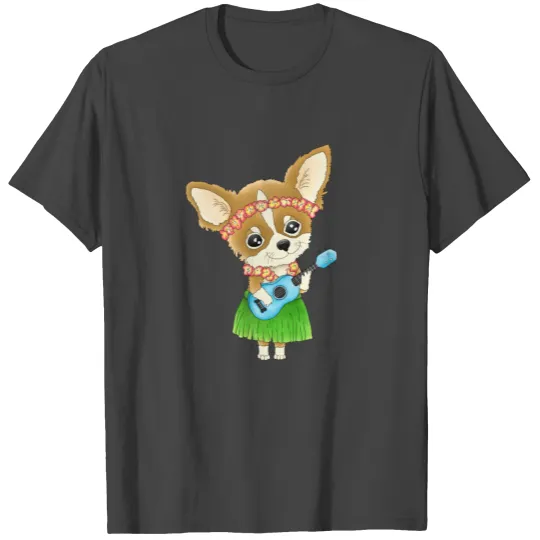 Hawaiian Chihuahua playing a Ukulele T Shirts