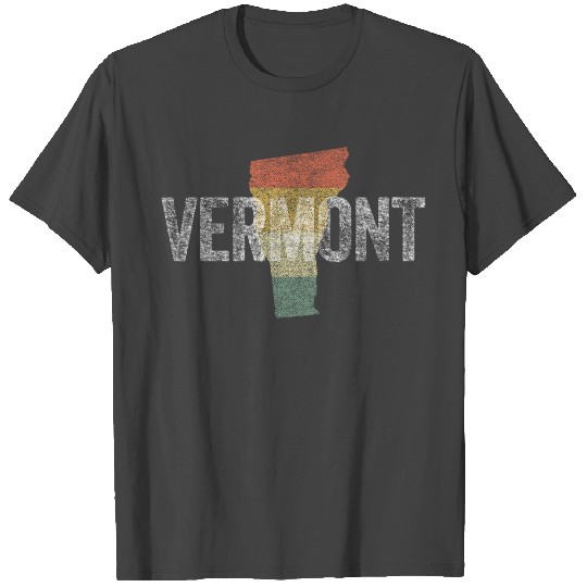 State of Vermont in Vintage Retro Sunset Style T Shirts