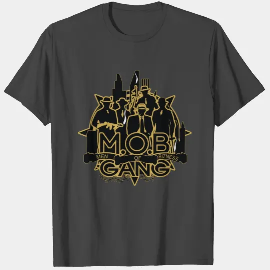 MOB GANG Logo Gold T Shirts