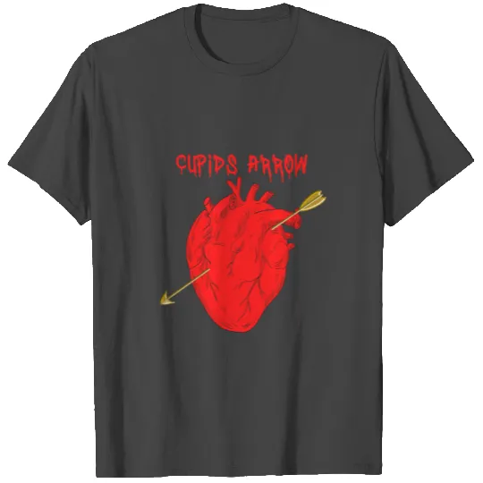 human heart cupid arrow T Shirts