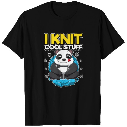 I Knit Cool Stuff Panda Wool Knitting T Shirts