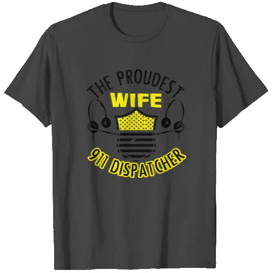Proudest Wife 911 Dispatcher Headset American Flag T Shirts