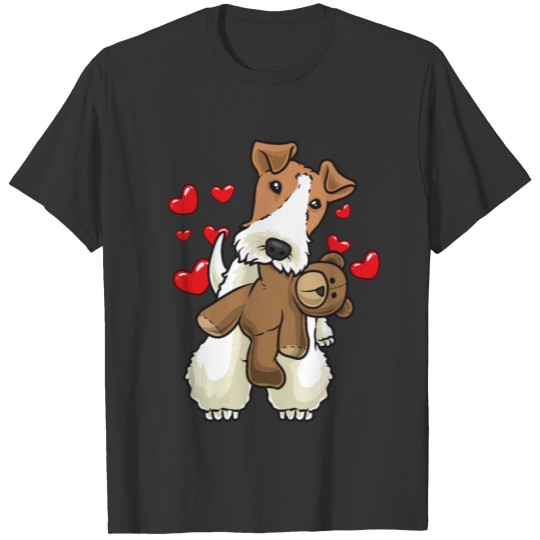 Fox Terrier Wirehaired Dog with Stuffed Animal T Shirts