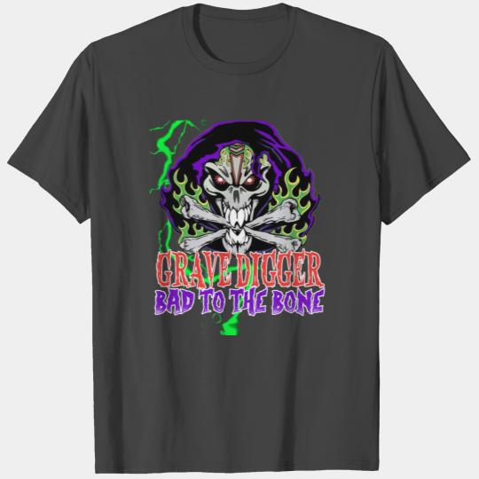 grave digger Bad tot the Bone T Shirts