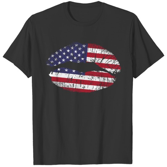 Lips USA kiss T-shirt