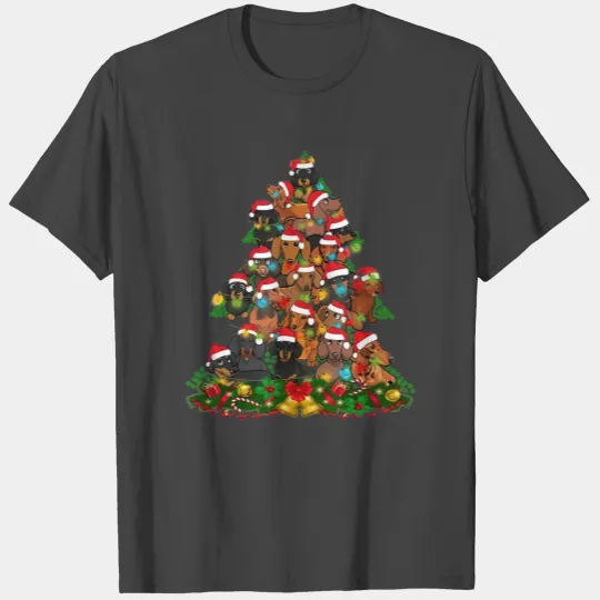 Dachshund Xmas Tree Dachshunds Christmas Tree T Shirts