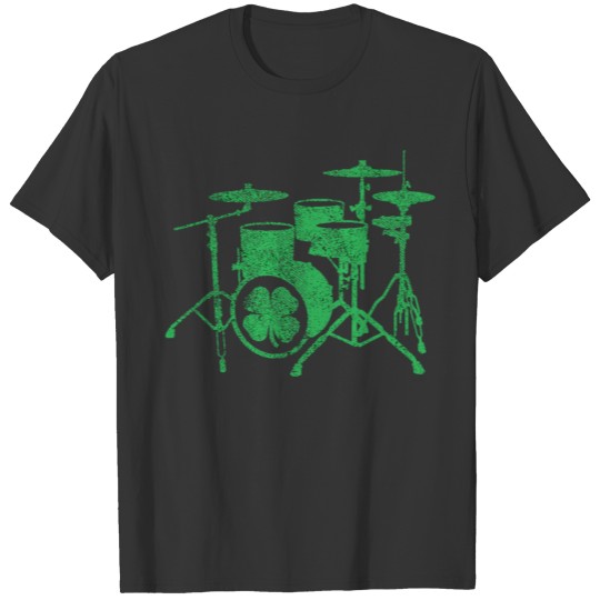 St Patrick'S Day Shamrock Drum Irish Green Drummer T-shirt