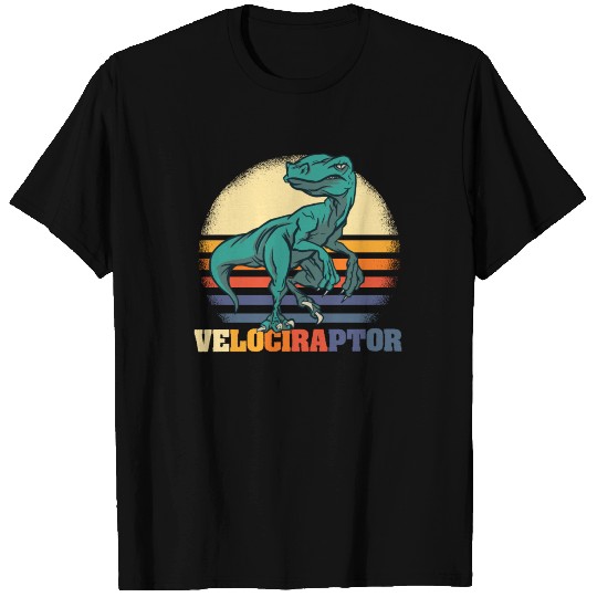 Velociraptor Retro Dinosaur T Shirts