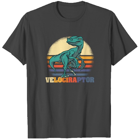 Velociraptor Retro Dinosaur T Shirts