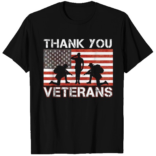 Thank You Veterans American Flag T Shirts