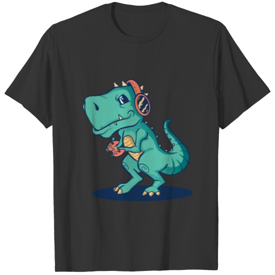 Dino dinosaur T-rex Trex Tyrannosaurus Gamer Games T Shirts