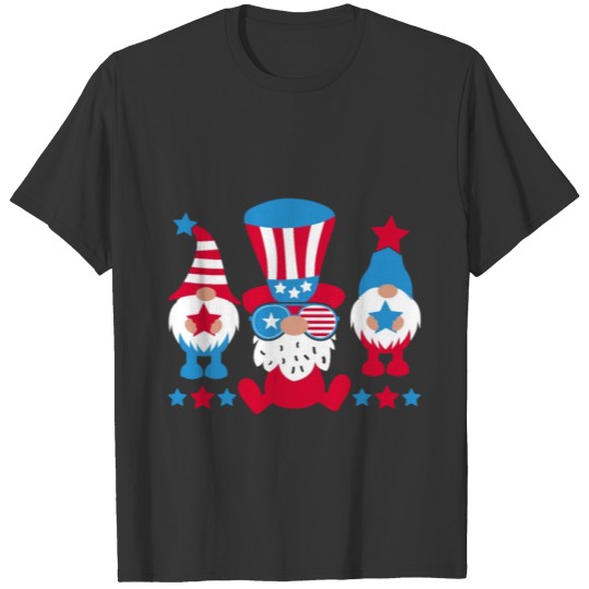 Patriotic Gnomes with USA flag , 4th Of July T-shirt