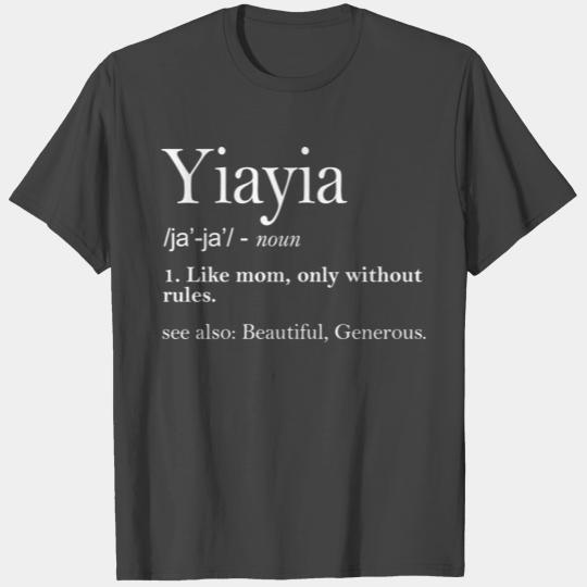 Funny Grandma Mother'S Day Apparel Yiayia Definiti T Shirts