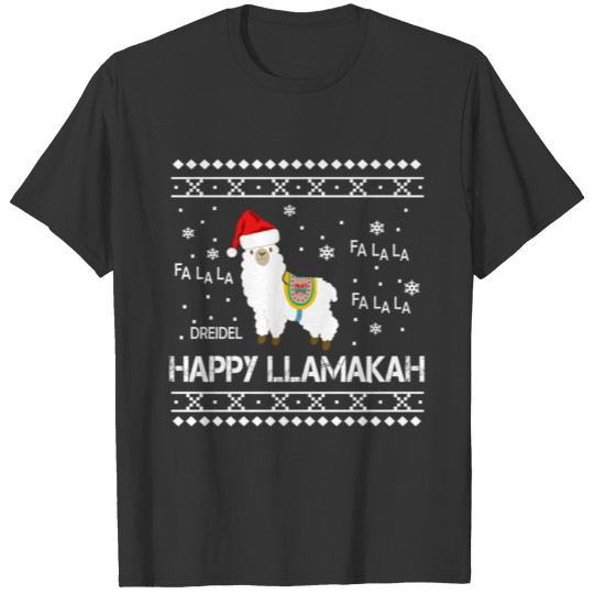 Happy Llamakah Funny Ugly Hanukkah Llama T-shirt