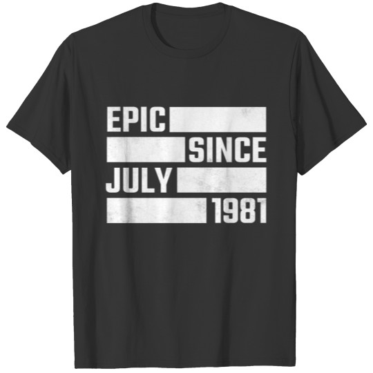 40th Birthday July Gift Vintage 1981 40 Years T Shirts