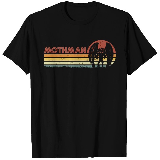 Mothman Retro Stripes Vintage Point Pleasant Crypt T Shirts