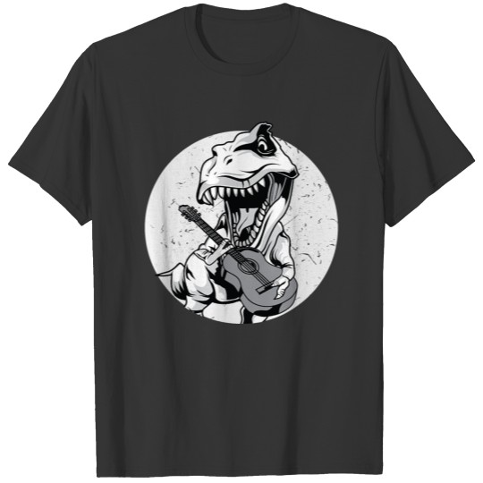 Dinosaur Playing Guitar Acoustic Electric T-shirt