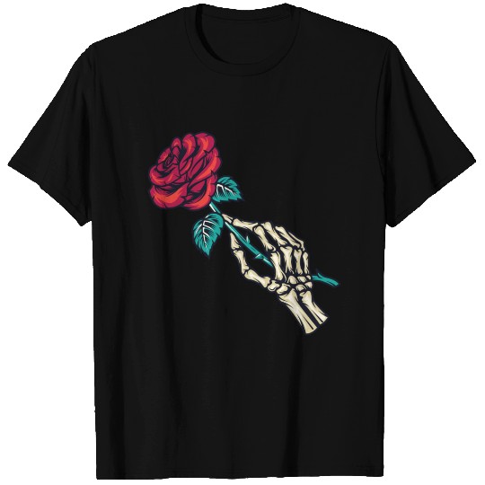SKELETON HAND HOLDING ROSE T Shirts