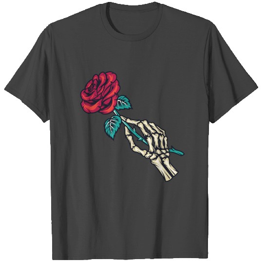 SKELETON HAND HOLDING ROSE T Shirts