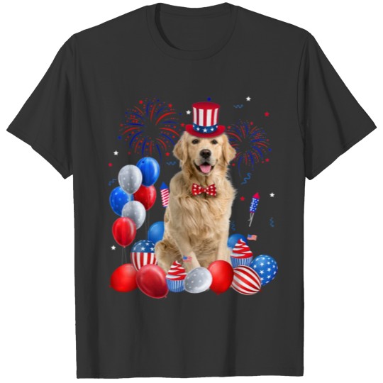 Golden Retriever 4th Of July American Flag Dog Lov T-shirt