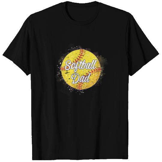 Retro Softball Dad Funny Vintage Softball Dad T Shirts