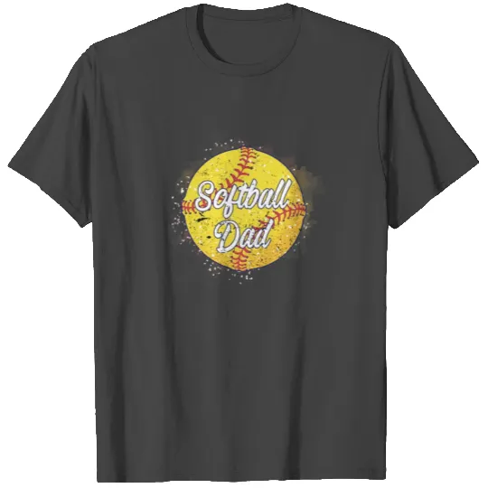 Retro Softball Dad Funny Vintage Softball Dad T Shirts