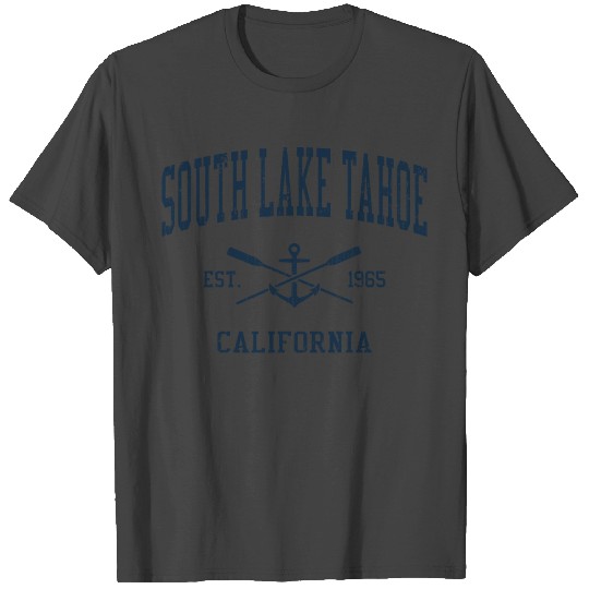 South Lake Tahoe CA Vintage Navy Crossed Oars & Bo T Shirts