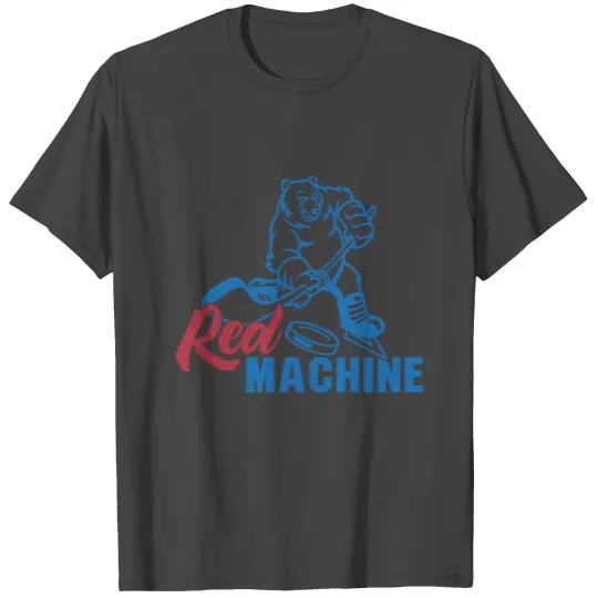 Red machine ice hockey USSR gift Soviet Union T Shirts