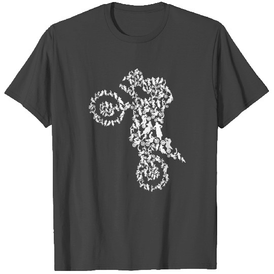 Dirt bike silhouette motocross motorcyclist T Shirts