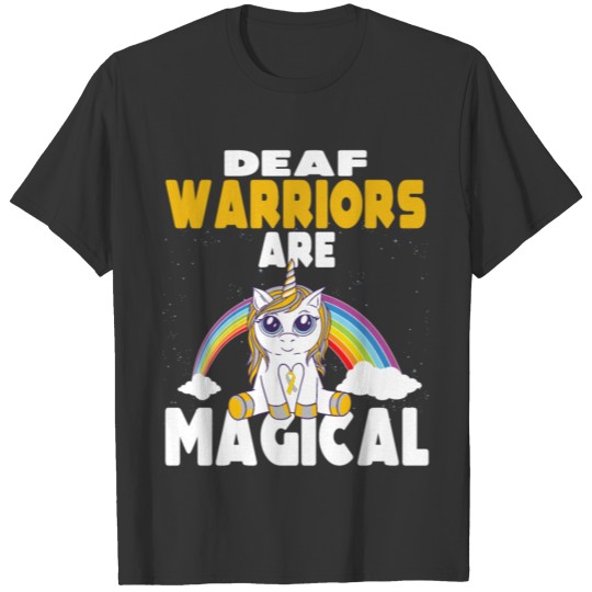 Deaf Cute Magical Unicorn ASl Language Deaf Pride T-shirt
