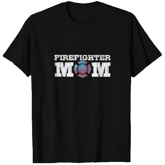 Firefighter USA Flag Firefighter Mom T Shirts