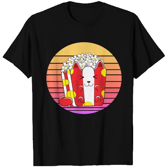 Cat Popcorn Sunset T Shirts