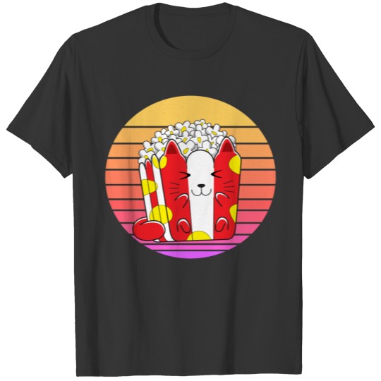 Cat Popcorn Sunset T Shirts