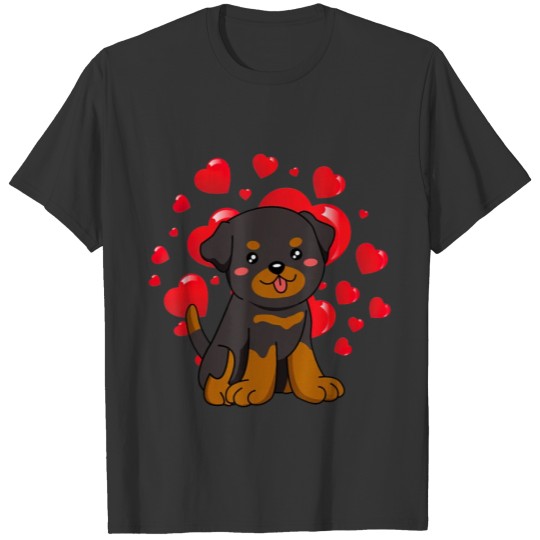 Cute Rottweiler Dog Valentines Day Love Heart gift T Shirts