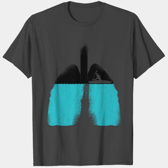 Canoe Rowing Lungs Kayaking Paddling Water Sports T Shirts