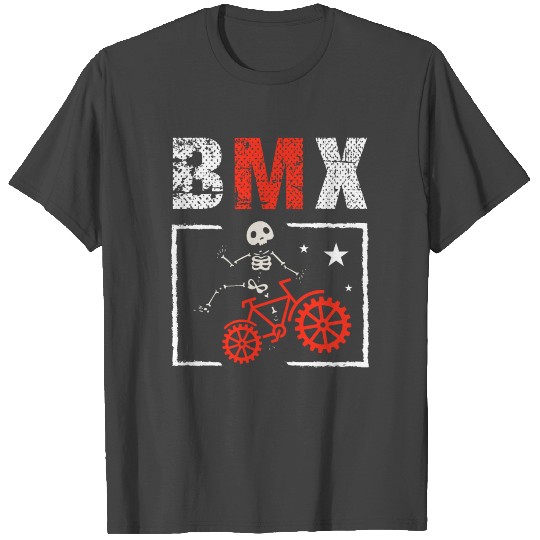 Skeleton BMX Riding Bike Biker Stunts Freestyle T Shirts