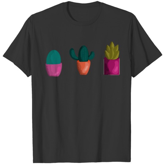plants in pot cactus pattern Classic T Shirt T-shirt