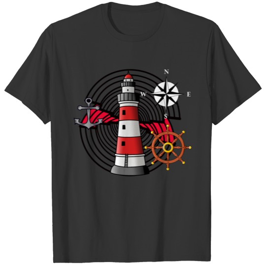 Maritime Seaman lighthouse Steering wheel T Shirts