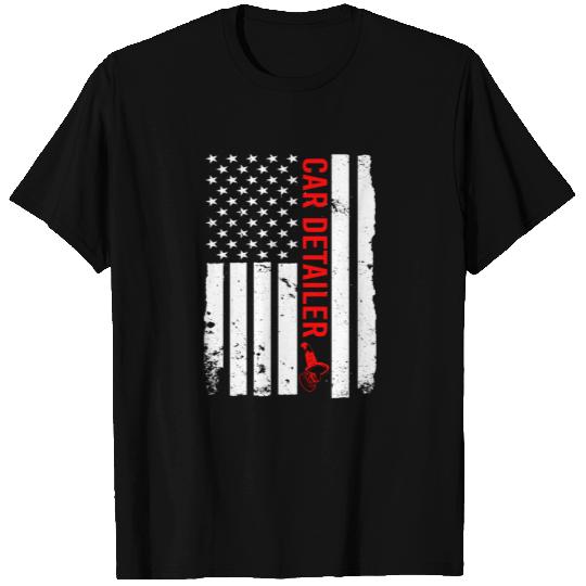 Auto Detailer America Flag Auto Detailing T Shirts