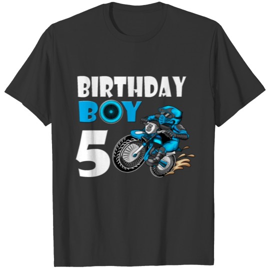 Birthday Boy 5 Birthday Girl Motocross Motorcycle T Shirts