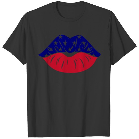American Flag Lips 3 T-shirt