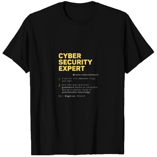 Funny Cyber Security Expert Definition Computer T Shirts