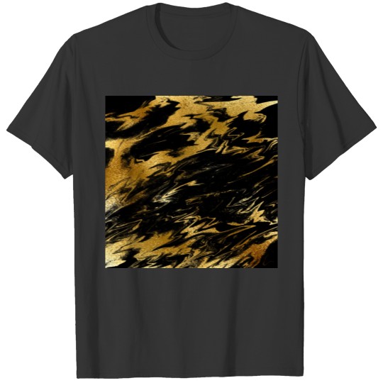 Elegant Luxury Black & Yellow Abstract Watercolor T Shirts