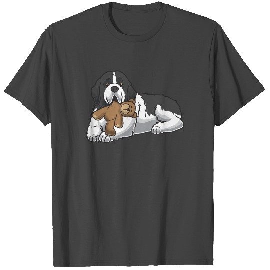 Landseer Dog With Stuffed Animal And Hearts T Shirts